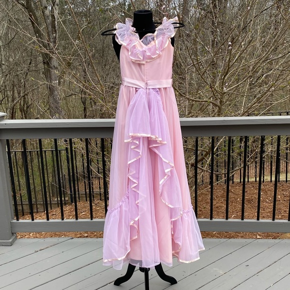 Vintage 70s 80s Cottagecore Ruffle Union Label Gown - Picture 2 of 16